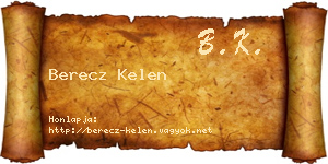 Berecz Kelen névjegykártya